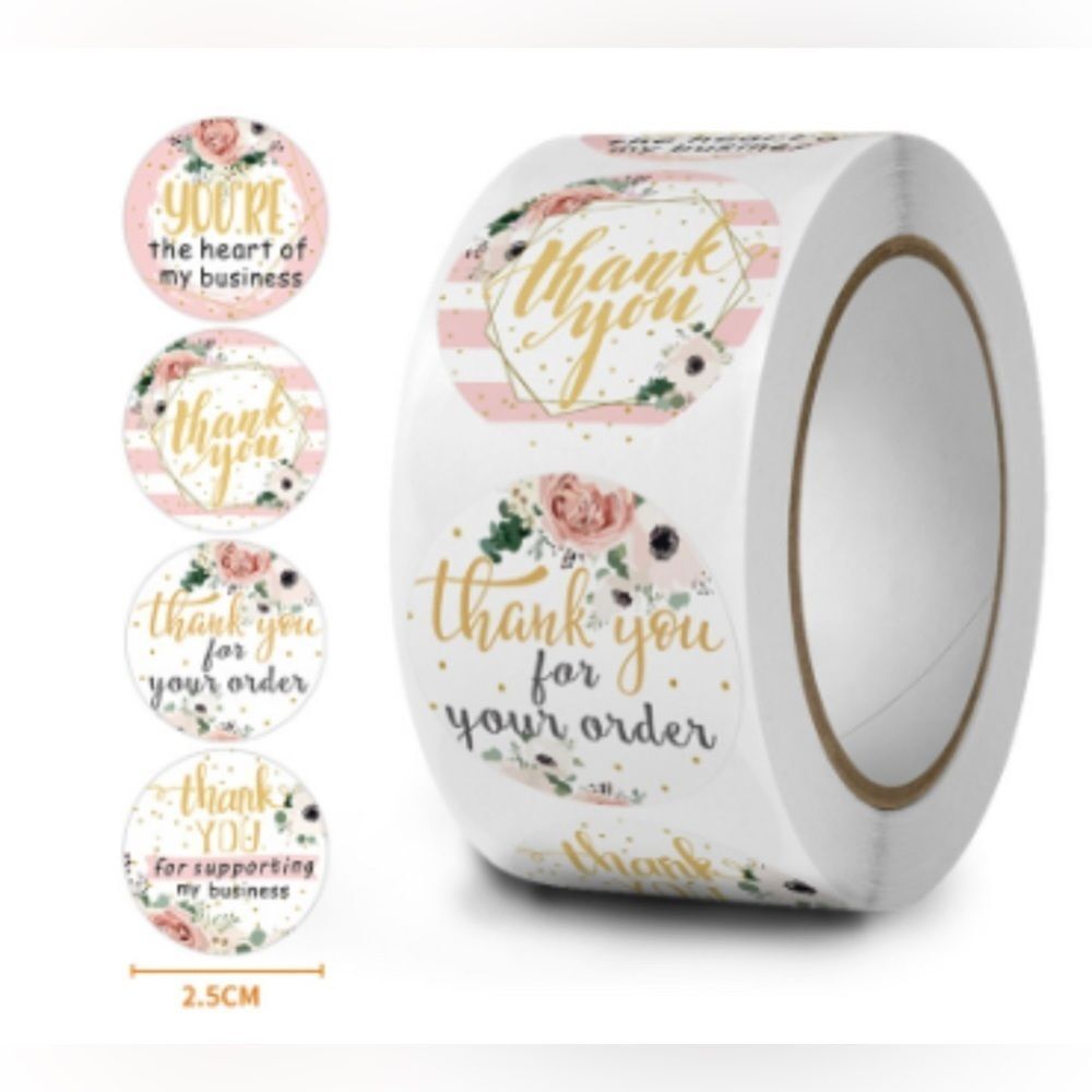 variety pack of thank you stickers | Shipping Supplies for small business 1" - Picture 2 of 4